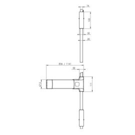 Antipanique JPM Pushbar 90 1141 mm noir - PJ2100-02-0A