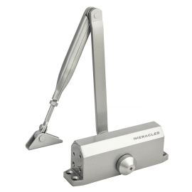 Ferme-porte 10 bras compas argent HERACLES - FIRST