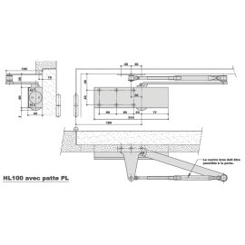 Ferme porte ISEO HL 100 force 2-4 compas