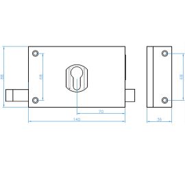 Monopoint en applique horizontal à profil européen HERACLES