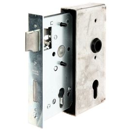 Serrure à cylindre réversible GAH ALBERTS 1/2 tour 34 X 27mm avec boitier 185 X 90mm pour béquille diamètre 18mm - 413415