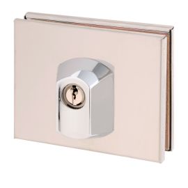 Serrure basse en applique double entrée Héraclès pour porte glace inox poli – NM604