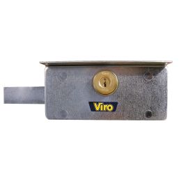 Serrure blindée de rideau métallique Viro à cylindre rond dimension 190x80 mm acier zingué - VIR4201