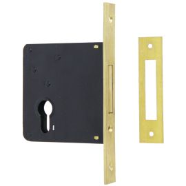 Serrure monopoint à larder Cisa entraxe 85 mm en laiton