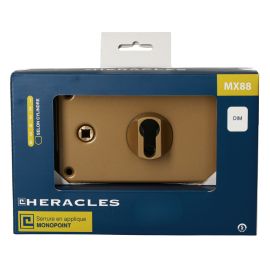 Serrure monopoint en applique à profil européen horizontal coffre seule sur carte HERACLES