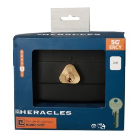 Serrure monopoint en applique ERCY 5 goupilles horizontale 4 clés sur carte HERACLES - 5G