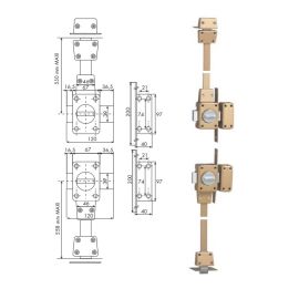 Verrou 4 points Zenith haut et bas cylindre de 45 mm