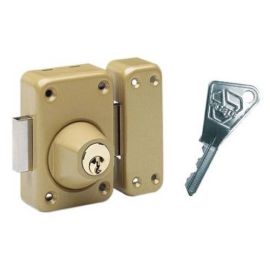 Verrou de sûreté CYLOP VACHETTE V136 double entrée verni cylindre 60 mm - 16152000