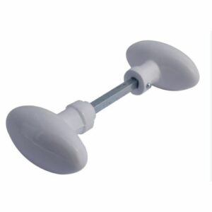 Bouton double Dubois Industries ovoïde aluminium blanc 6 x 90 mm - 104163