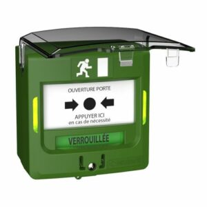 Déclencheur manuel Neutronic étanche 2 contacts en saillie avec capot vert - 5714V3C