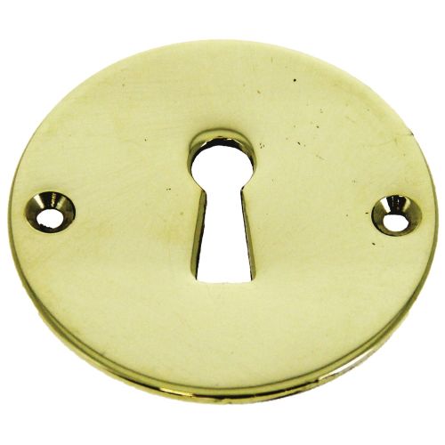 Entrée de clé L Devismes ronde laiton poli à visser - 300L