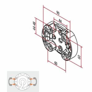 Support moteur à clipper Cherubini C90I maxi 25Nm - A4506_0589P