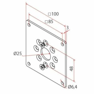 Support OCEANE Cherubini 100x100 mm maxi 120 Nm - A4506_0568